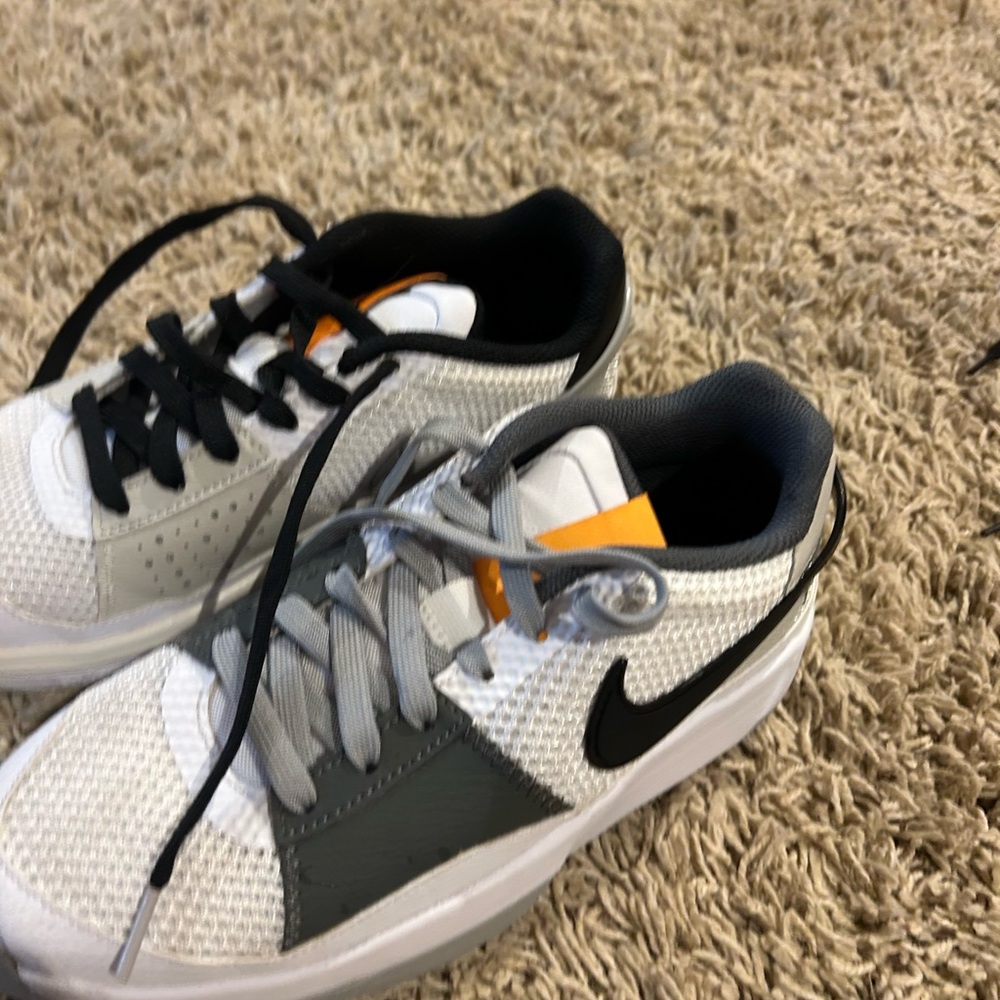 Nike White and Gray Sneakers with Mesh Upper